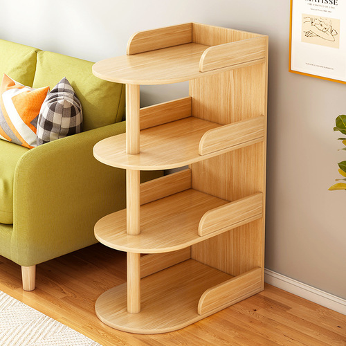 Bookshelf floor-standing small living room sofa side storage rack bedroom bedside narrow clip gap storage shelf storage cabinet