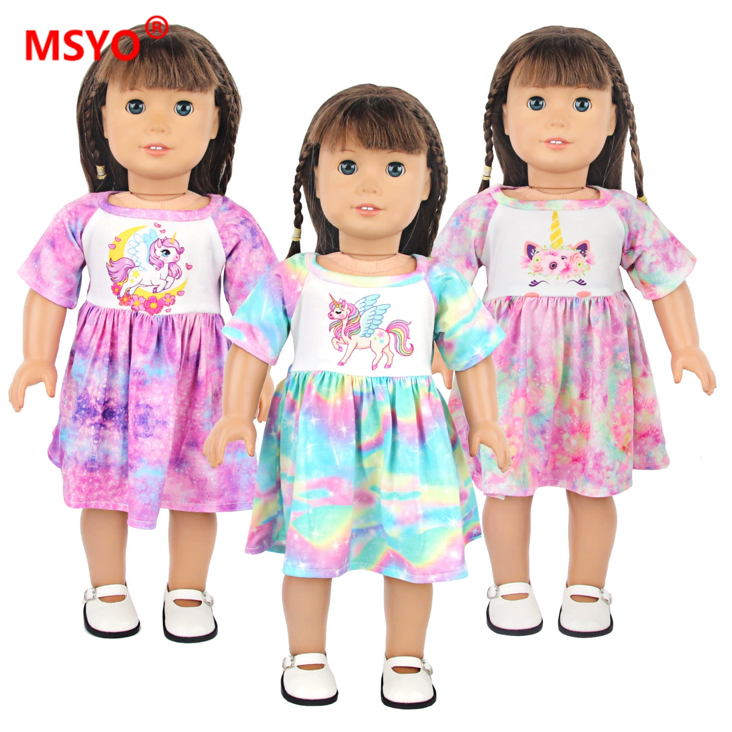 Милая кукла-девочка, пижама, реборн-д doll, 18 дюймов, США, детская одежда, единорог