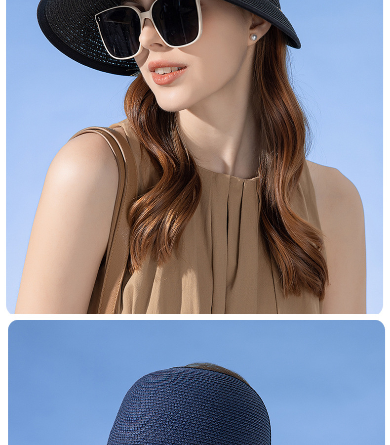 385g Weight Straw Hat Hats Type Casual, Outdoor Occasion Straw Material Solid Color Pattern Summer Season Women's Gender Elegant, Basic Style Big Eaves Rim Women's Elegant Basic Solid Color Big Eaves Straw Hat 6