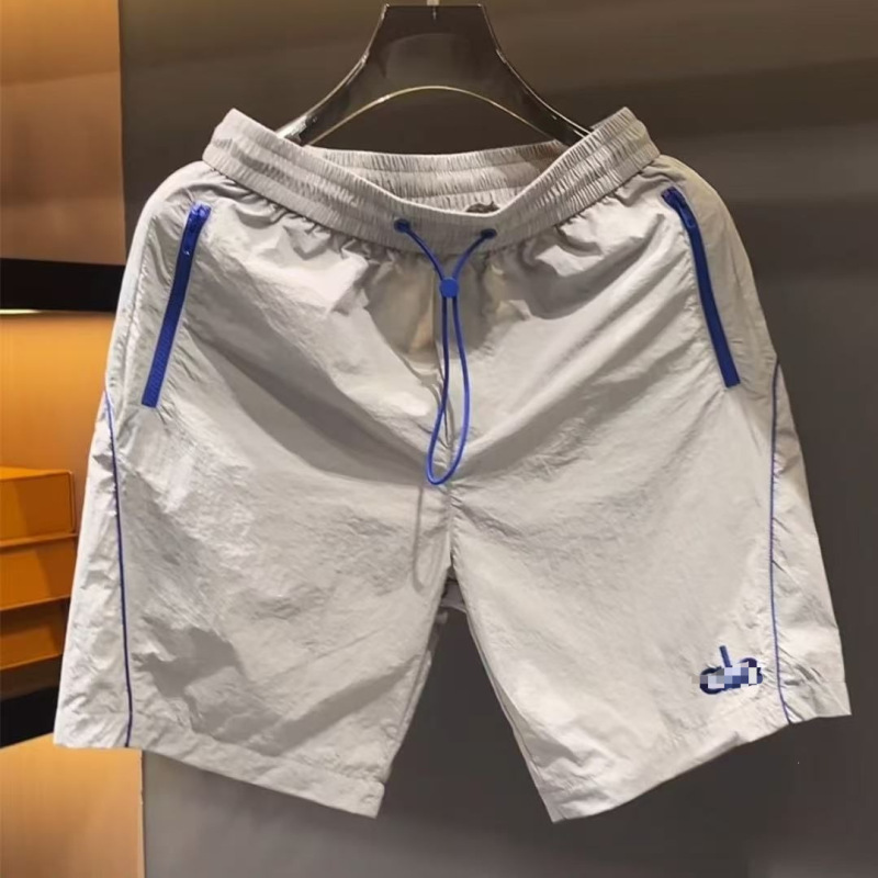 Summer High-Quality Designer Letter-Print Men's Thin Casual Shorts in Light Gray, in Stock
