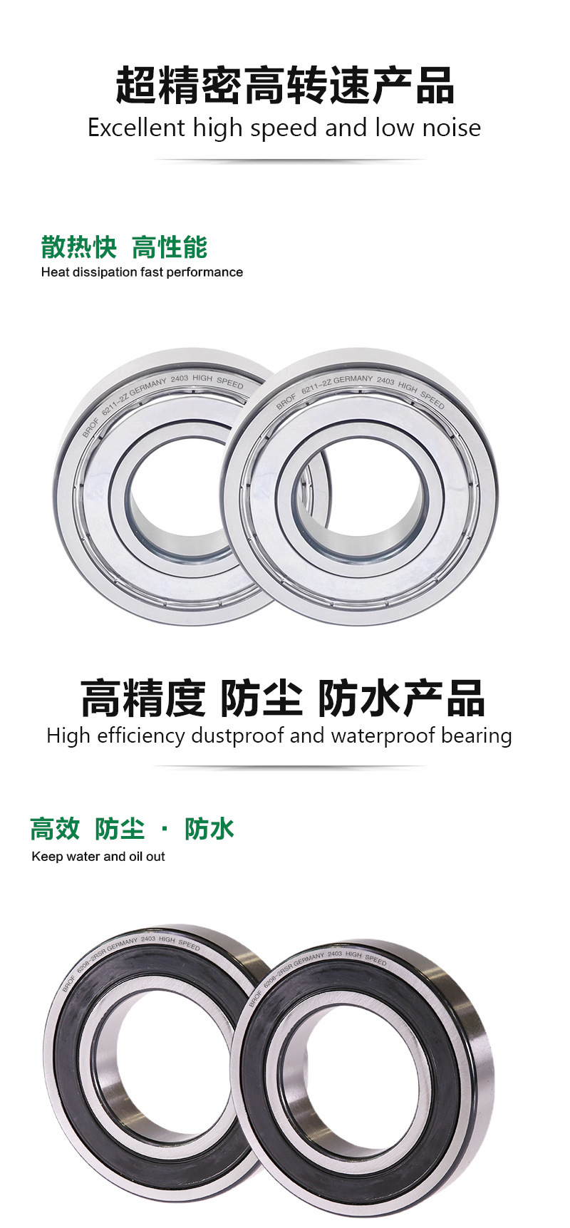 高速德国BROF轴承大全 608 6200 6201 620