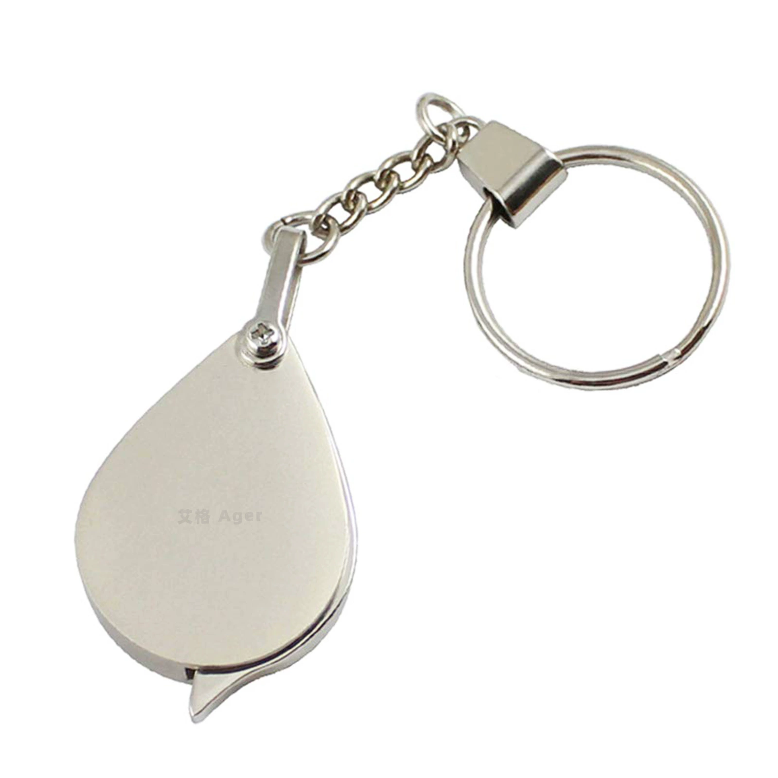 Трансграничный Миниатюрный карманный портативный цельнометаллическая подвижная ручка с 10-кратным увеличением 30 мм складное увеличительное стекло с брелком