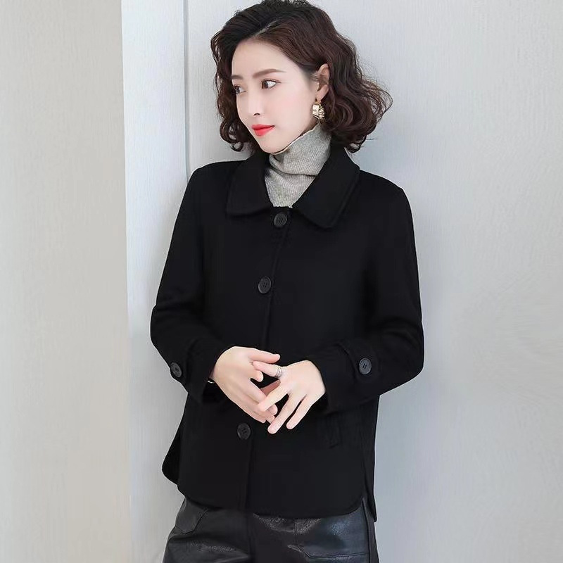 短款毛呢大衣女2025秋季新款小香风宽松时尚休闲百搭纽扣开衫外套|undefined