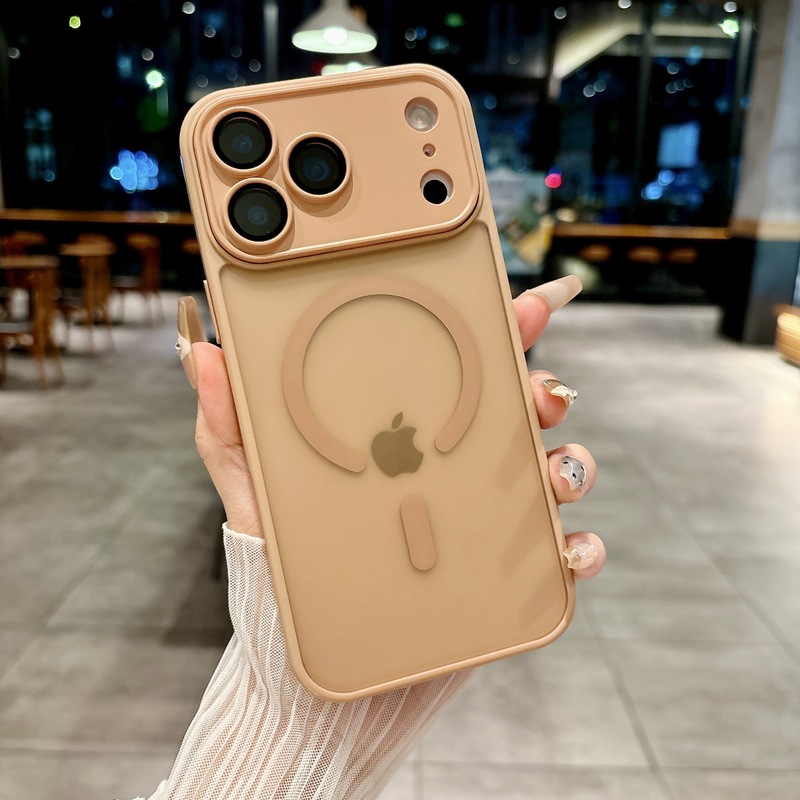 适用iPhone17Pro手机壳雅盾精孔磁吸苹果16自带镜头膜保护套橙色|undefined