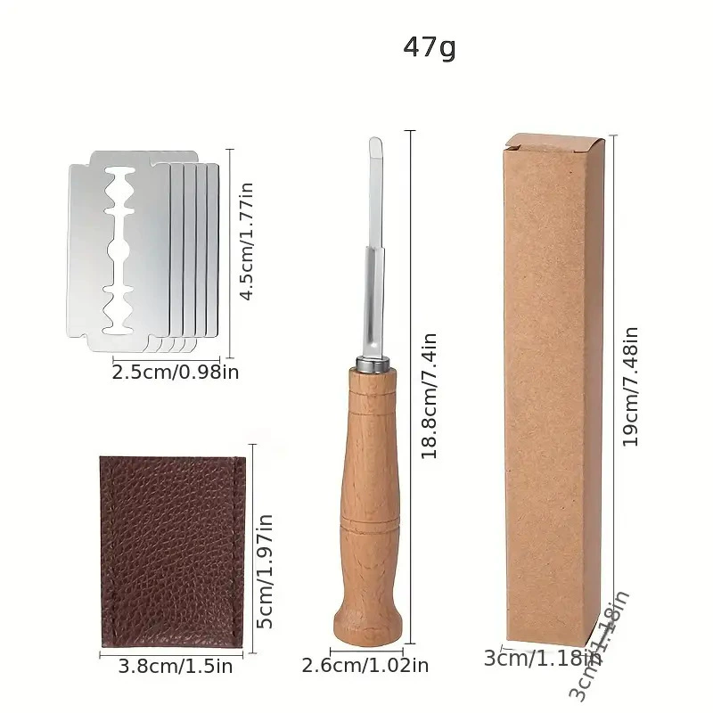 Хлеб из нержавеющей стали, нож для ремонта теста, равный нож, европейский французский нож, деревянная ручка, изогнутый нож для ремонта хлеба