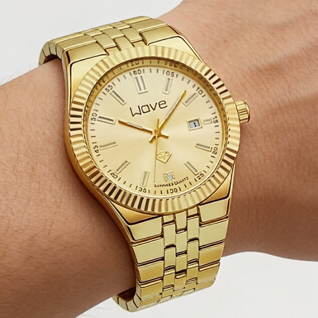 Popular men's watch, fashionable calendar watch, gold-colored men's watch, export-oriented men's watch, cross-border business watch, steel-band alloy wristwatch Popular men's watch, fashionable calendar watch, gold-colored men's watch, export-oriented men's watch, cross-border business watch, steel-band alloy wristwatch