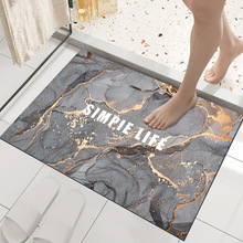 大理石印花硅藻泥地垫浴室吸水速干光脚防滑地毯浴缸脚踩耐磨门垫