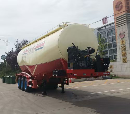 Sales of 55 Cubic Bulk Cement Tank Dry Mixed Mortar Tank Hanging Powder Tank Truck Export Export Cement Tank Truck Cross-Border