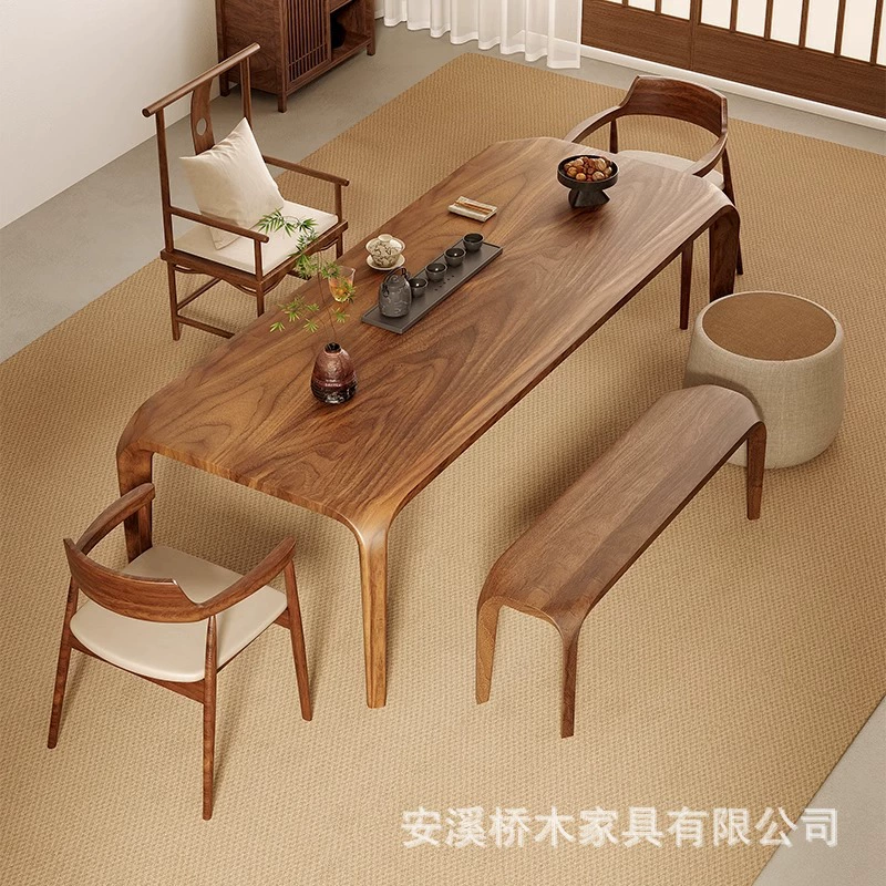 Комплект чайного столика и стульев из южноамериканского черного ореха, новый чайный столик в китайском стиле, эстетика династии Сун, столик для чая с пазами и шипами, чайный столик 2025 года, массив дерева