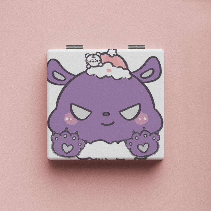Lindo espejo pequeño Sanrio Kulomi espejo de maquillaje portátil de alto valor espejo de maquillaje portátil dormitorio de estudiantes espejo de maquillaje plegable
