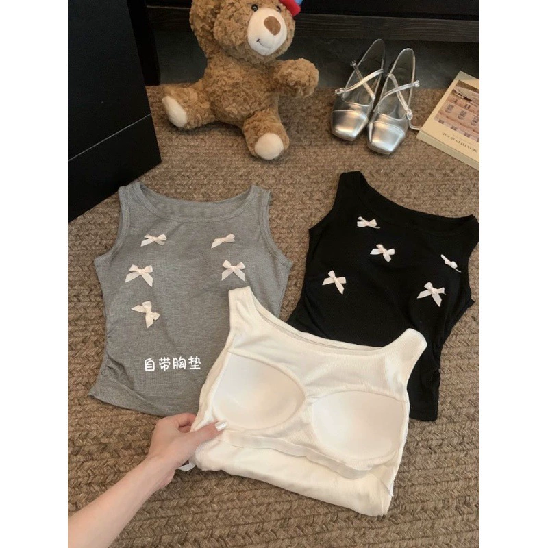 Сладкая горячая девушка бант с нагрудным ковриком камзол жилет женский летний новый уникальный шикарный тонкий внутри и снаружи топ