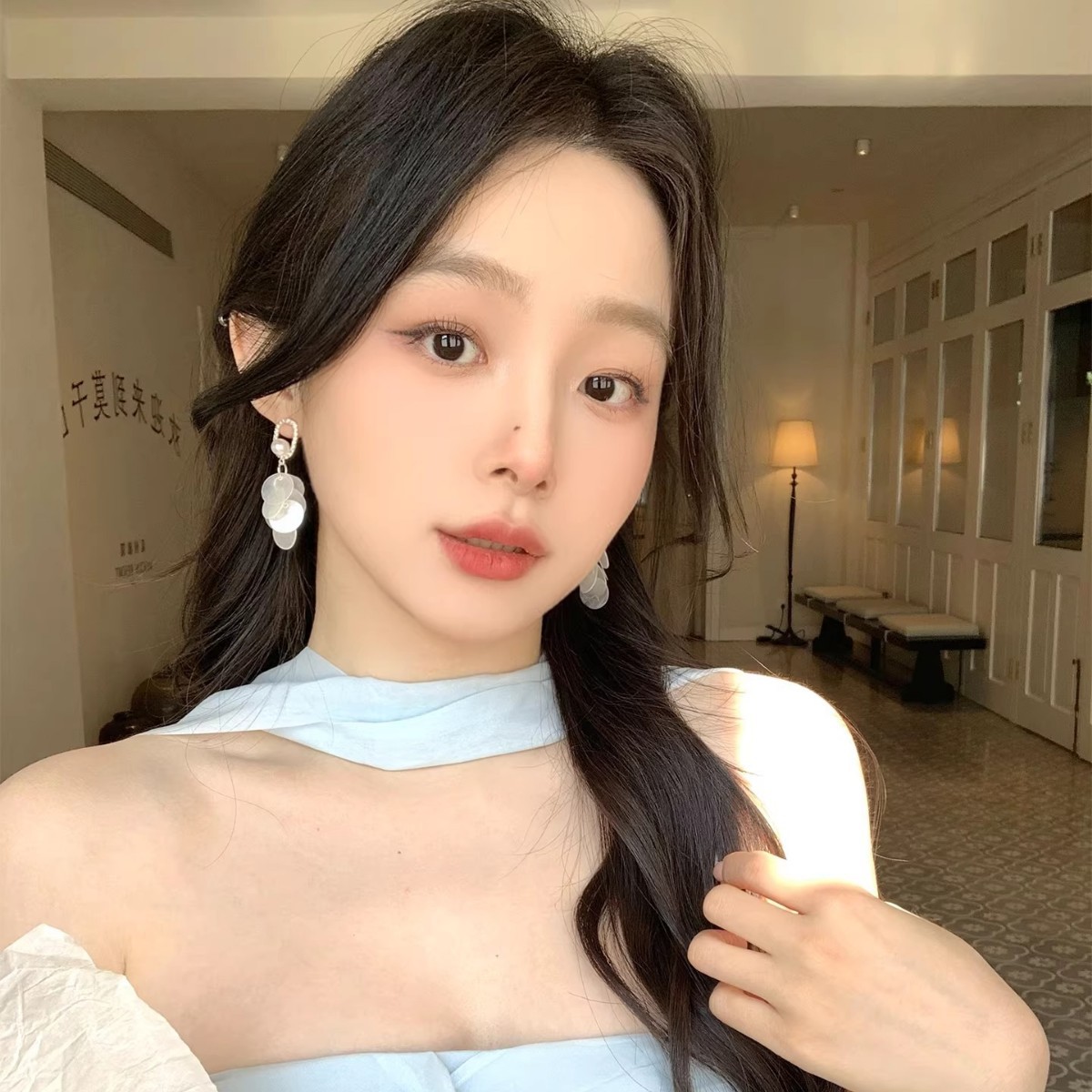 海边度假风绝美贝壳流苏珍珠耳环女轻奢高级感耳钉巨好看气质耳饰