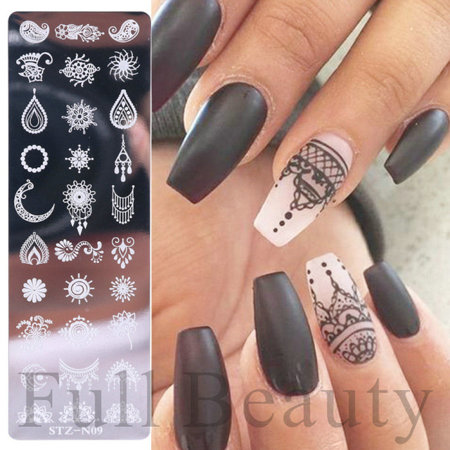 国境を越えたネイルアート鋼板ツール草花蝶薔薇小清新ネイルステンレス鋼板プリントnail|undefined