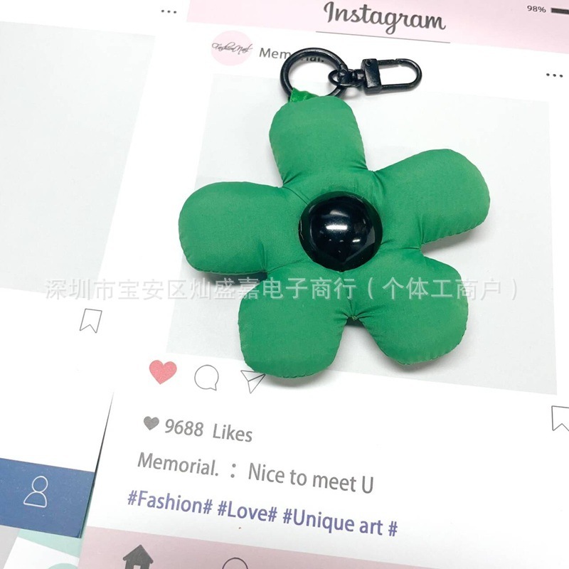 时尚百搭新款布艺花朵链条钥匙扣 耳机套包包装饰挂件 现货批发|undefined