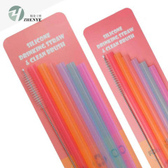 Foldable food-grade silicone straws portable picnic camping bendable beverage juice heat-resistant children's drinking straws