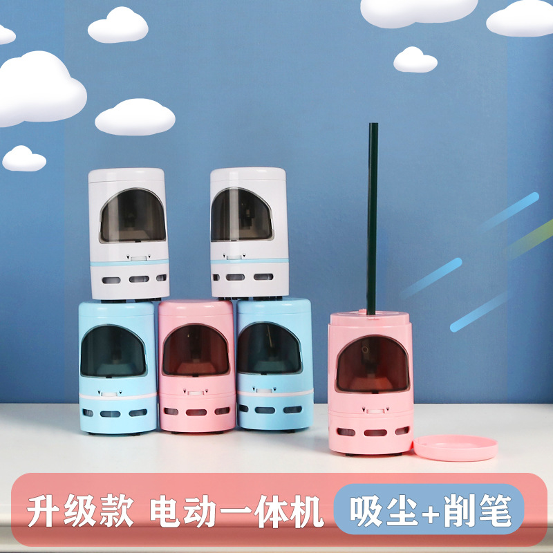 Nuevo sacapuntas eléctrico Sacapuntas de lápiz automático de enchufe aspiradora de escritorio inversión de red completa