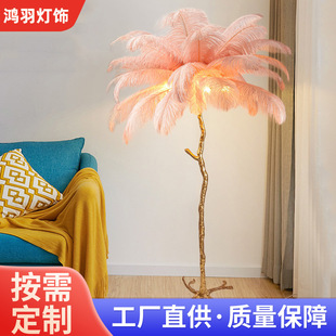 Customized Led Bedroom Bedside Feather Lamp Floor Lamp Ins Style Scandinavian Living Room Restaurant Popular Atmosphere Light