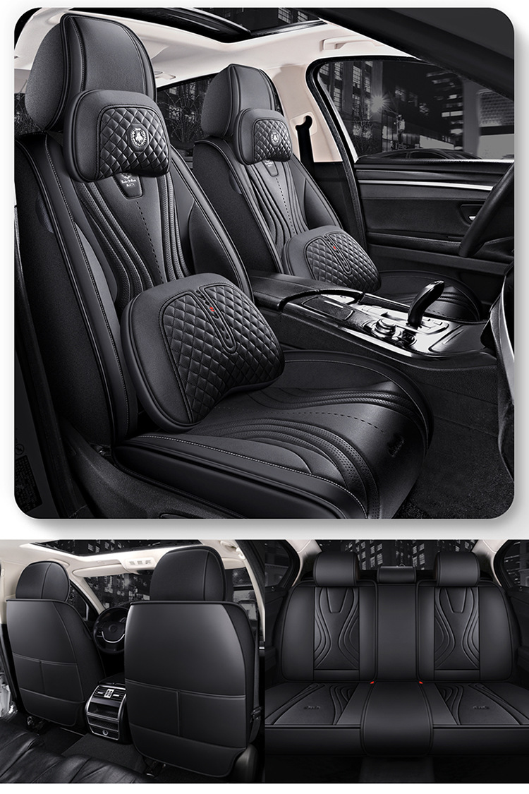 Cartoon Version of the New Pana Leather All-Season Car Seat Cushion, 2026 New Model, Full Set of Seat Covers, Export