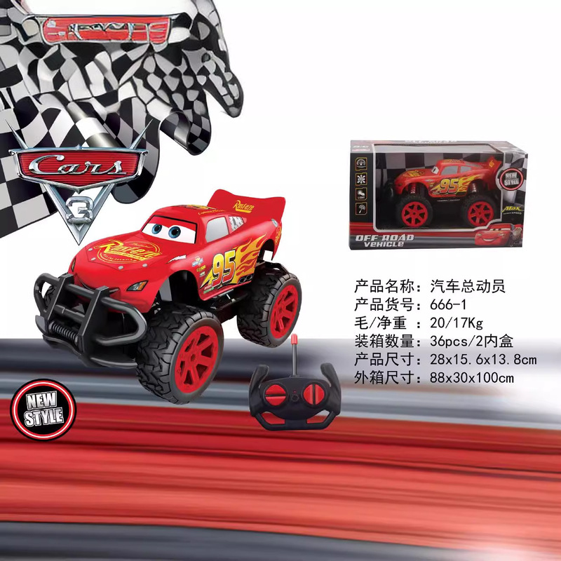 Cross-border car story lightning McQueen off-road racing four-way wireless remote control car simulation model toy wholesale