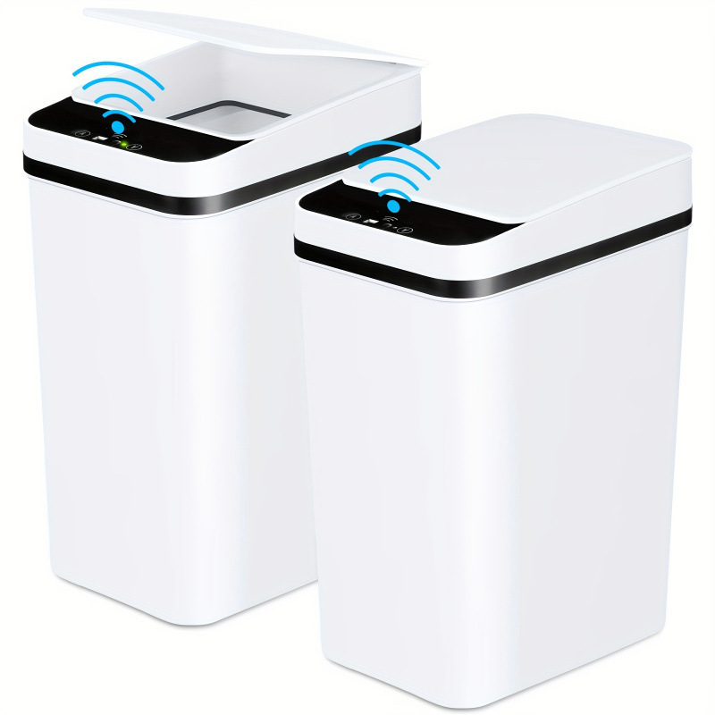 2026 New Cross-Border Dropshipping 2 Packs of 2.5 Gallon Bathroom Trash Cans with Lids, Touchless Cross-Border