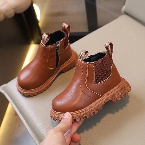Spring and Autumn Fashion Leisure Sports Small Leather Boots for Boys and Girls Comfortable Trendy Direct Sales