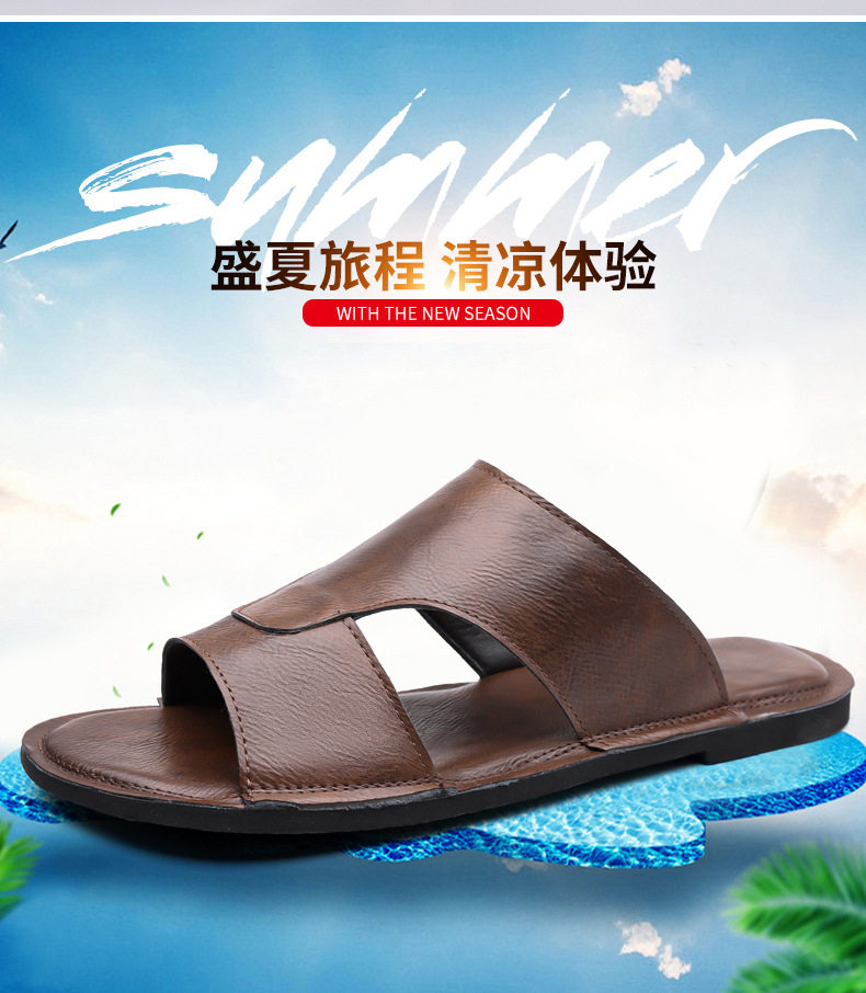 Dép sandal nam quai ngang hở mũi kiểu retro, đế cao su êm chân, cỡ lớn — nâu, đen chi tiết 6