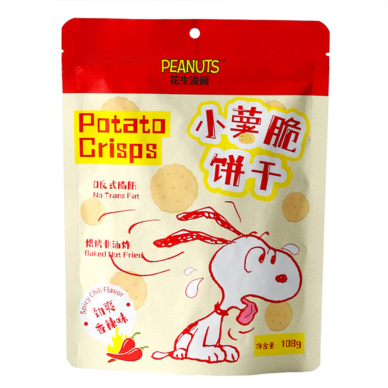 花生漫画史努比薯香香辣原味小薯脆饼干追剧解馋网红酥脆休闲零食|undefined