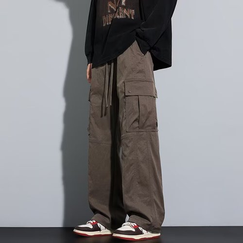 Workwear Pants for Men 2025 Straight Leg Wide Leg Loose Trendy Streetwear Casual American Floor-Length Pants