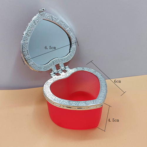 Small Plastic Heart-Shaped Candy Box, Children DIY Craft Jewelry Box, Princess Box for Girls, Factory Wholesale