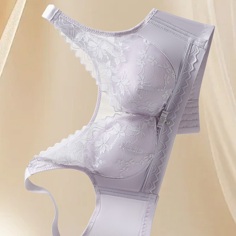 New Style Seamless Lace Sexy Anti-Sagging Underwear, Thin Cup, Breathable, Large Breasts Appear Smaller, No Steel Ring, Lifting Women's Bra