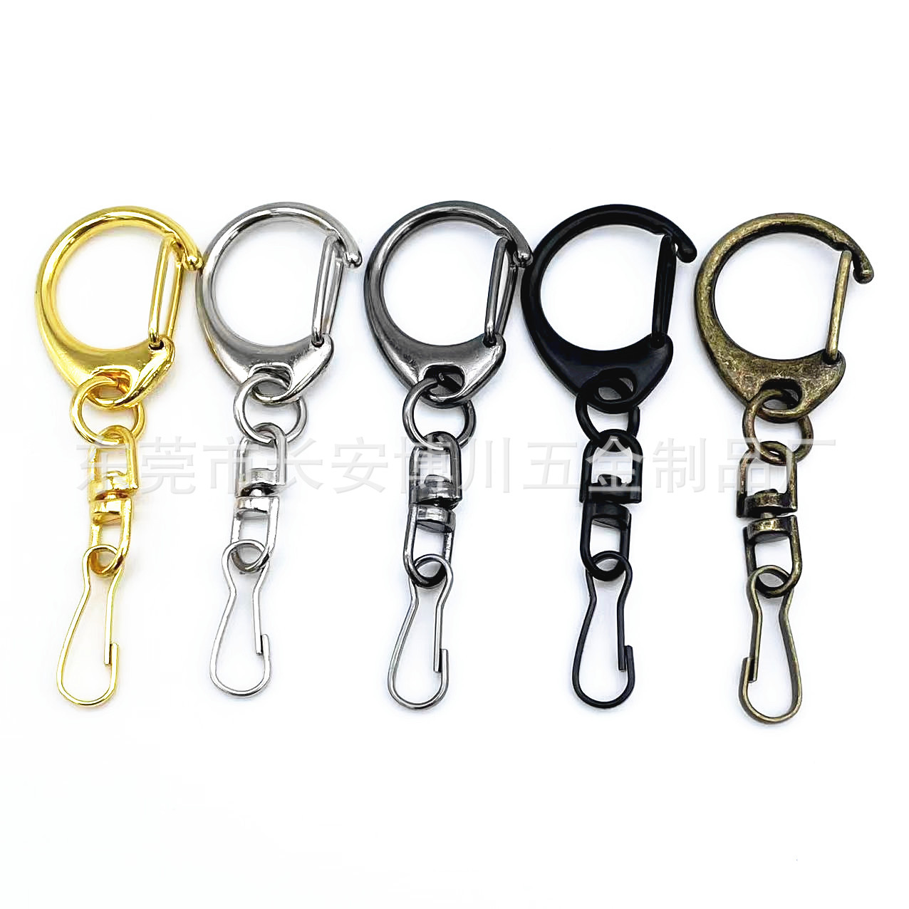 厂家现货锌合金C扣加8字扣挂朱胆扣 金属D扣带朱丹扣钥匙扣钥匙链