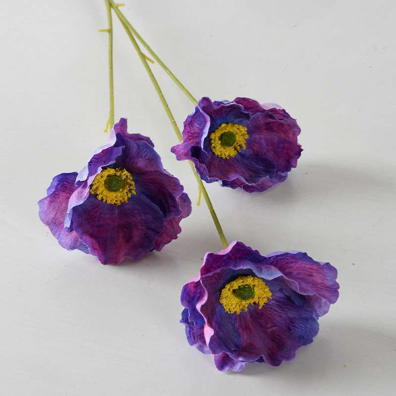 Simulación de flores de amapola 3D retrógrado pinturas al óleo de yu belleza flores falsas bodas decoración de hotel flores artificiales
