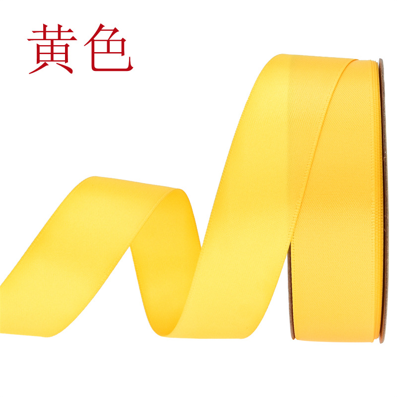 Transfronterizo 2.5 cinta de poliéster de cifrado doble cara cinta de seda mate vestido de boda decoración regalo de flores embalaje cinta forjada 25m