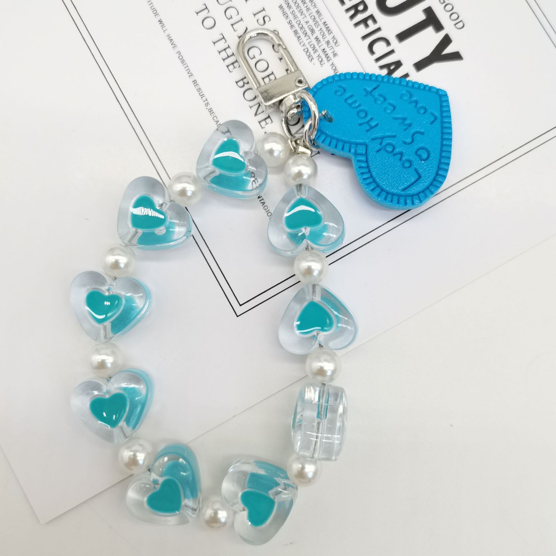 Japón y Corea del Sur color ins hecho a mano con cuentas flor llavero cordón de muñeca macaron color pétalo cordón de teléfono móvil en stock