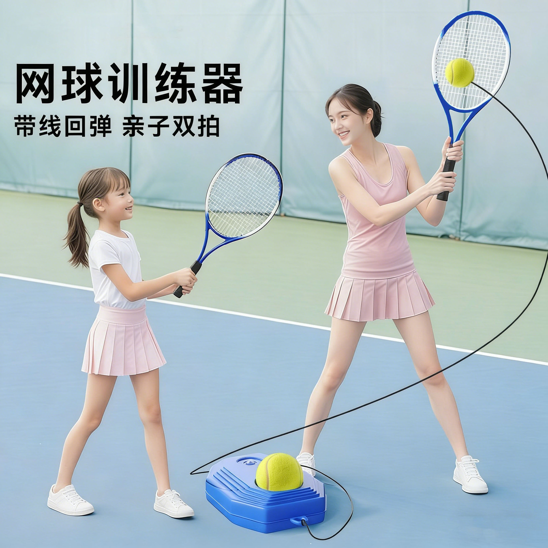 Tennis Racket Tennis Training Device Outdoor Single-Player Self-Training with String Rebound for Parent-Child and Children's Solo Tennis Racket Set