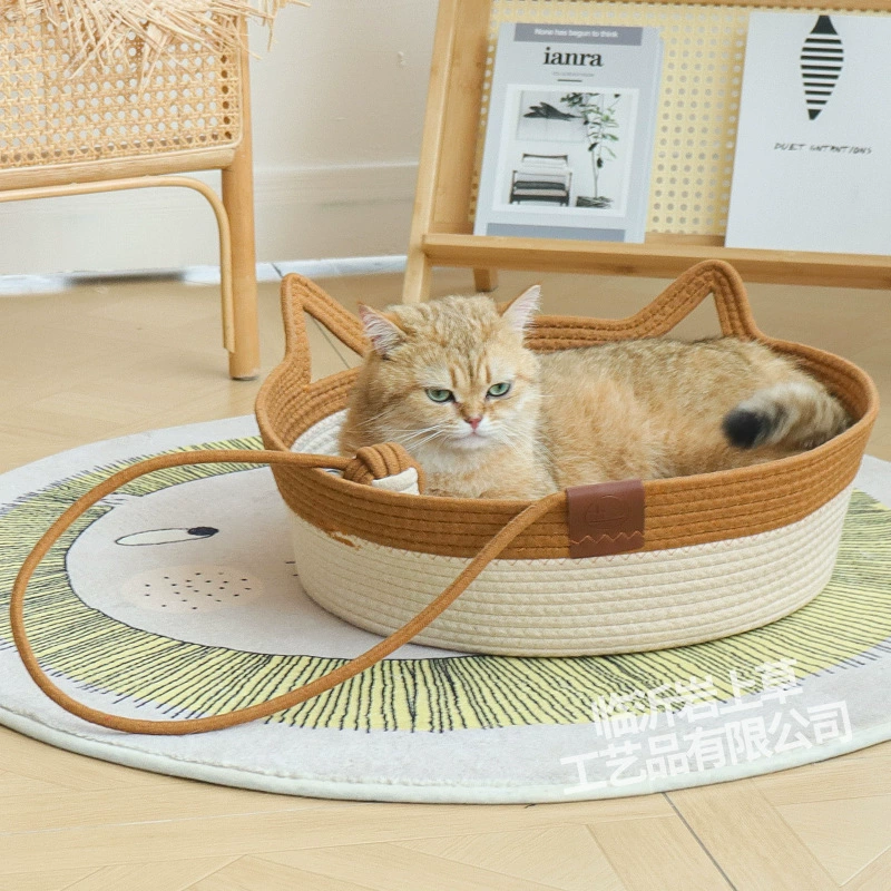 Кошачье гнездо из ротанга, доска для кошачьих когтей, универсальный шарик для самостоятельного удовольствия, универсальное плетеное гнездо ручной работы для всех сезонов, устойчивый к царапинам бытовой коврик для кошек и кошачья кровать.