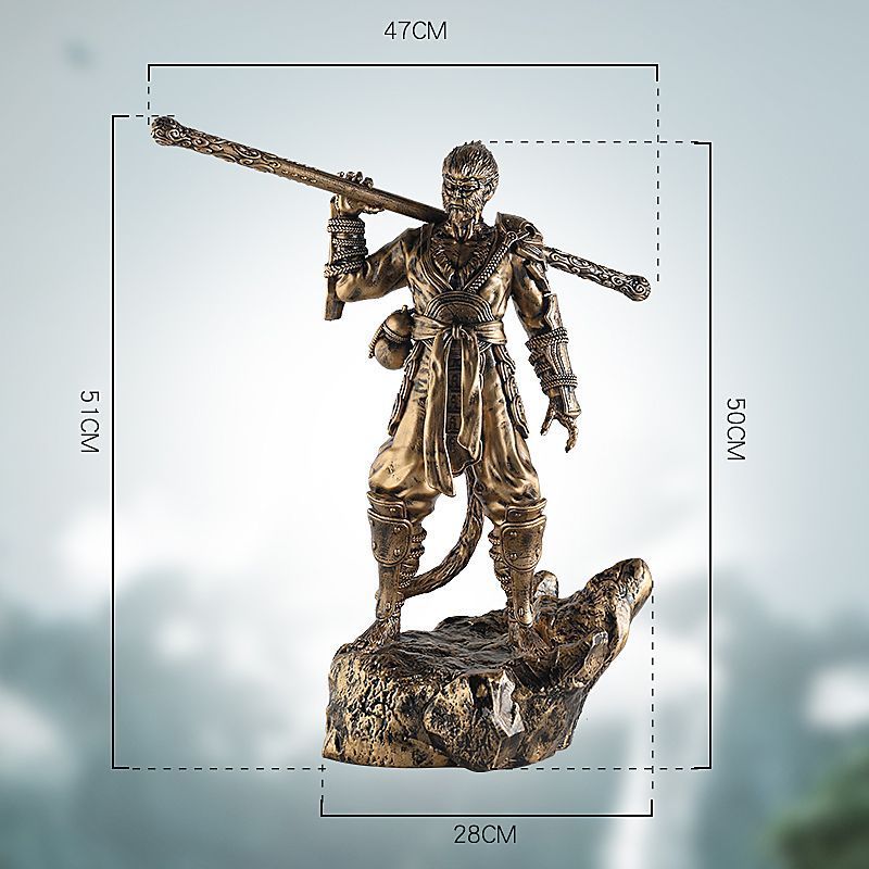 ブラック神話孫悟空装飾品ゴールデンフープスティックフィギュア孫悟空バッターウィンファイターeスポーツルームホームリビングルーム装飾|undefined