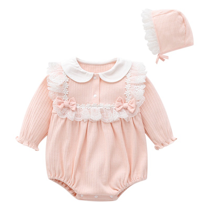 Recién Nacido princesa vaina ropa bebé recién nacido algodón ropa de una sola pieza bebé niña mameluco primavera y otoño fabricante en stock