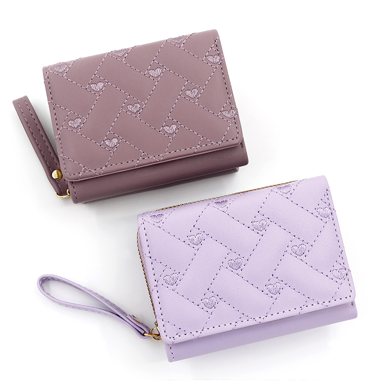 Women's Heart Shape Pu Leather Embroidery Zipper Wallets display picture 3