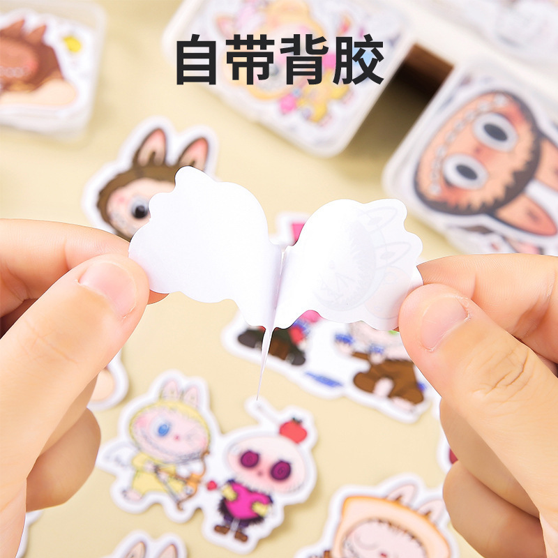 12张盒装拉布布贴纸labubu小学生礼品贴纸地摊玩具批发幼儿园礼物|undefined
