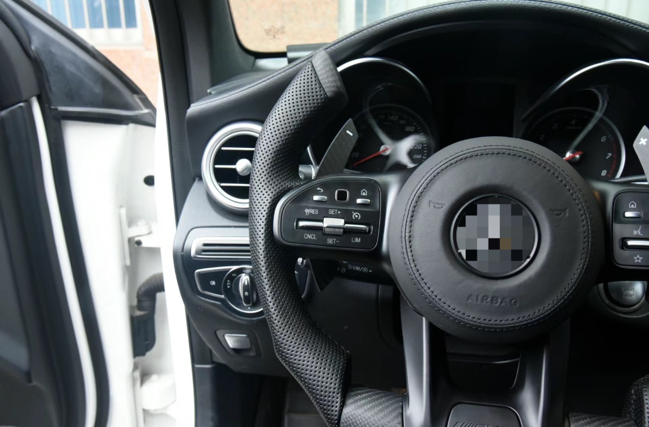 Suitable for Mercedes-Benz A/C/E/S/G/CLS/AMG carbon fiber half-wheel steering wheel, for old models and new models