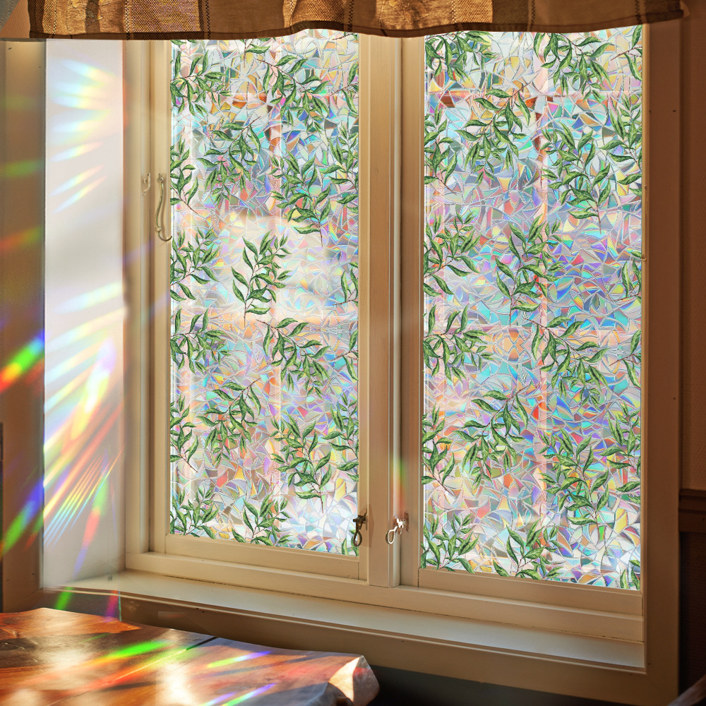 140g Weight Glass paster Home Textiles & Decor Type PVC Material Leaf Pattern Casual, Pastoral Style Casual Pastoral Leaf PVC Glass Paster Wall Art 20