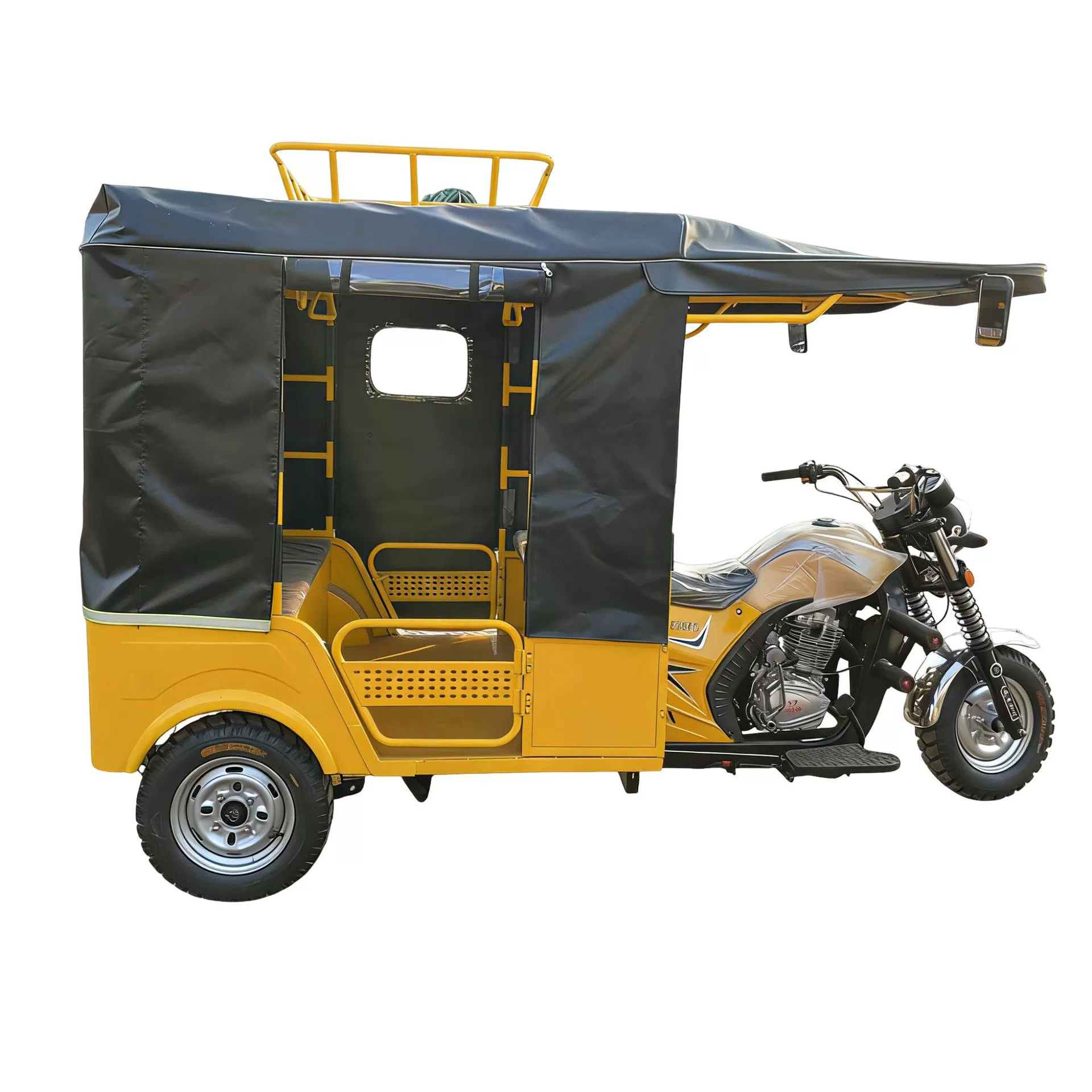 Tuk-tuk tuk топливный трехколёсный мотоцикл пассажирский трицикл трёхколёсный грузовик три-банги перекрёстный баги автомобиль бензиновый грузовик