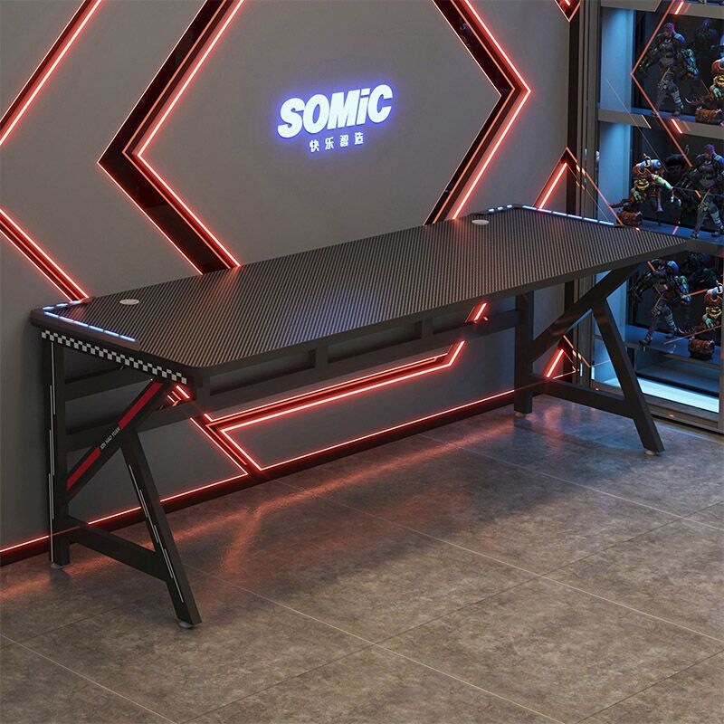 Computer desk, desktop double desk, simple bedroom office desk, internet cafe gaming table and chair set, carbon fiber gaming table Computer desk, desktop double desk, simple bedroom office desk, internet cafe gaming table and chair set, carbon fiber gaming table