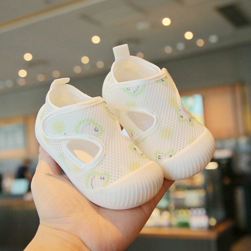 2025 New Toddler Shoes Single Mesh Breathable Soft Sole Non-Slip Breathable Hollow Crawling Shoes for Boys and Girls
