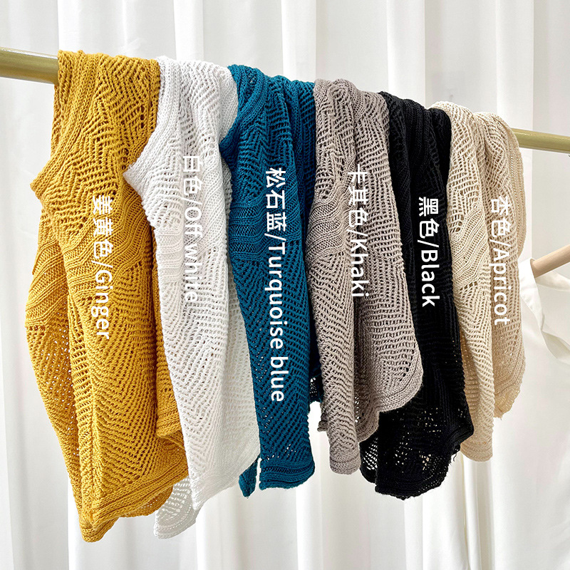 Nuevo jersey de seda de hielo de punto chal elegante de las mujeres todo-fósforo de primavera y otoño protección solar decoración de doble uso bufanda hombrera pequeño chal