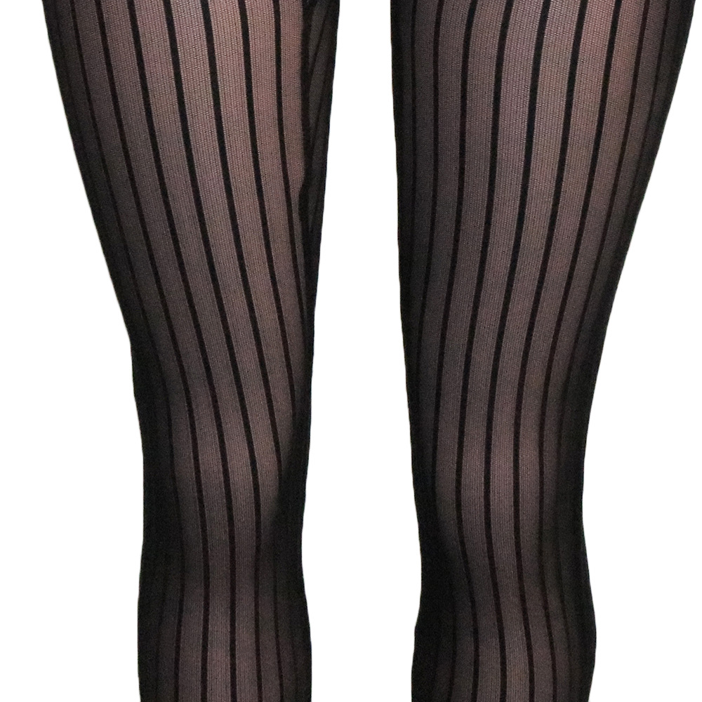 Sexy Bold Stripes Mesh See-through Sleeveless round Neck Jumpsuit for Women