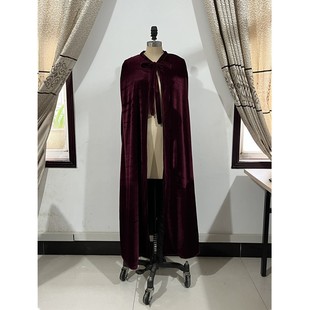 Unisex Long Cosplay Stage Performance Halloween Cloak Hoodless Lace-Up Cloak Anime Performance Suit