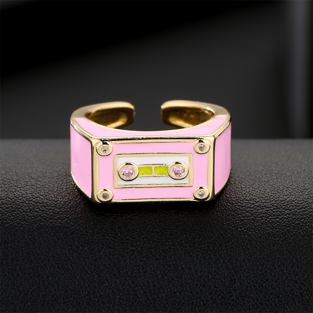 Fashion Robot Shape Ring Opening Adjustable Punk Style Copper Jewelry display picture 1