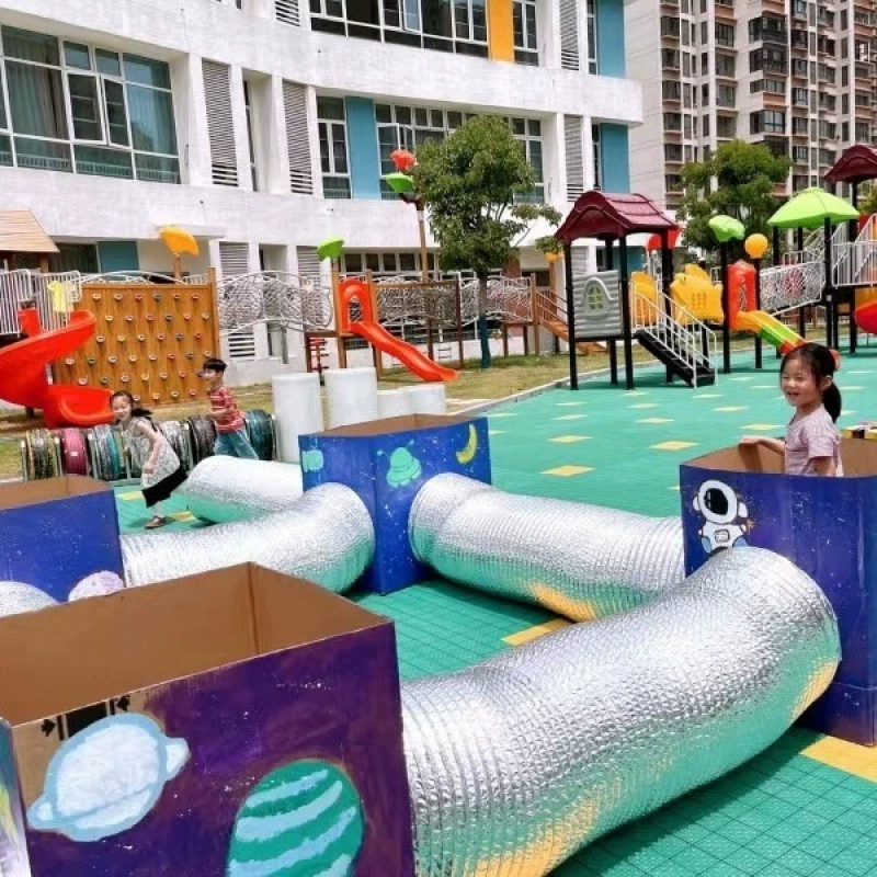 Утолщенная вытяжка из алюминиевой фольги, вытяжка для детского сада, прямая трансляция, забавный реквизит для танцев, телескопический шланг, дымовая труба